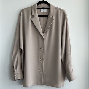 Aritzia Wilfred flowy button-up (olive beige)